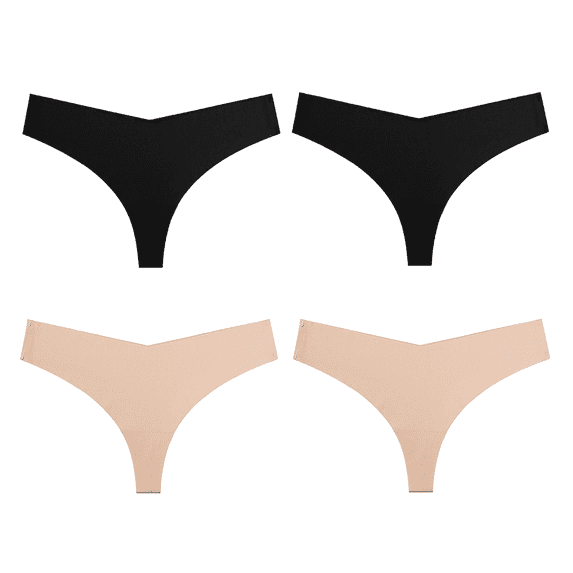 4 Pack Sexy Panties for Women T-back No Show Seamless Low Rise Hipster Underwear