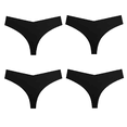 thumbnail image 1 of 4 Pack Sexy Panties for Women T-back No Show Seamless Low Rise Hipster Underwear, 1 of 6