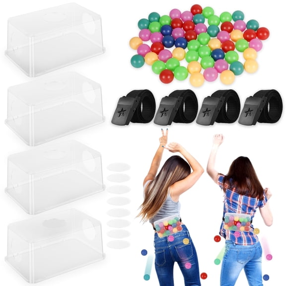4 Pack Shaking Ball Game Set, Interactive Twerk Pong Game for Party, Team Building, Baby Shower, BBQ, 4 Player Simultaneous CompetitionMulticolored