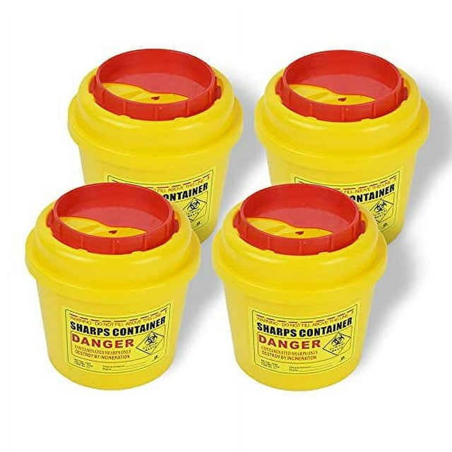 4Pack Sharps Containerï¼ˆ1/2 Quart),Tattoo Supplies Small Sharp Needle