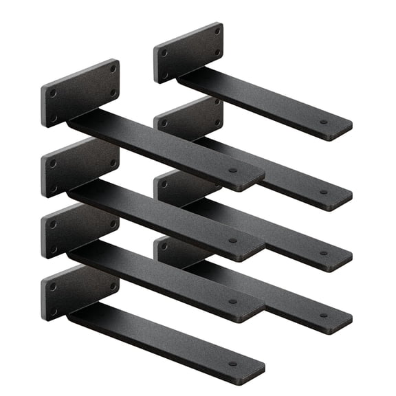 4 Pack Shelf Brackets 4 Inch Floating Shelf Bracket 1/5 inch Thick Heavy Duty Hidden Shelf Brackets Iron Metal Brackets for Shelf Support with Screw Included