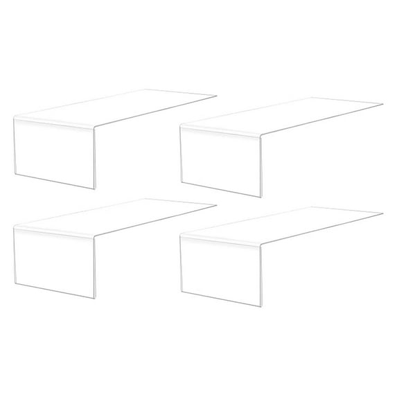 4 Pack Shelf Sign Holder Clear Acrylic Display 5" x 3" Label Frame for Product Information Inventory Name and UPC Labels in Shoe Stores Locations Moveable Side Load