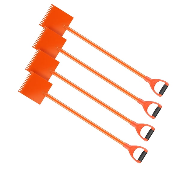 4 Pack Shingle Shovel D-Grip Handle Roof Ripper Lightweight 45# Steel Roofing Tool for Easy Nail Removal Commercial Residential Orange
