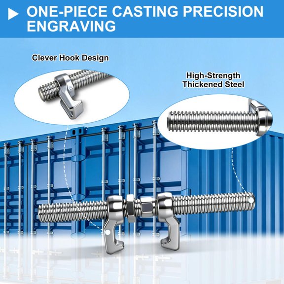 4 Pack Shipping Container Bridge Fitting Clamps - 280 mm Adjustable Galvanized Screw Clamp for Connecting 20/40FT Containers, Sea Harbor & Rail Use, Container Accessories