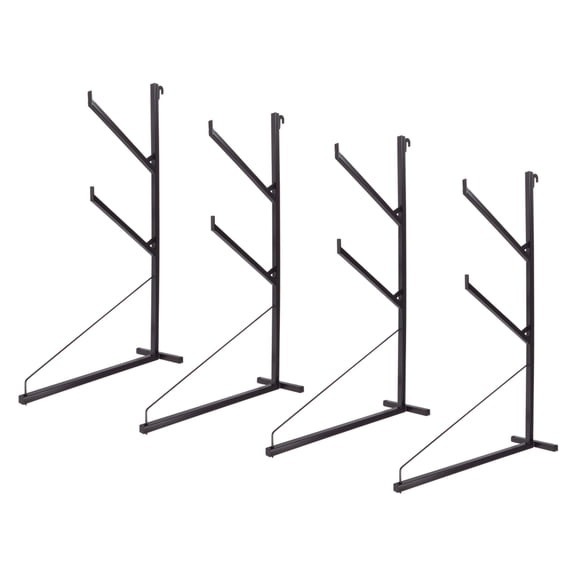 4 Pack Shipping Container Pipe Rack w/ Workbench - 29-1/8"(L) x 53-1/8"(H), 550 lbs WLL Black Powder Coated Steel Rack for Trailer Containers - Welded Hook, Easy Installation