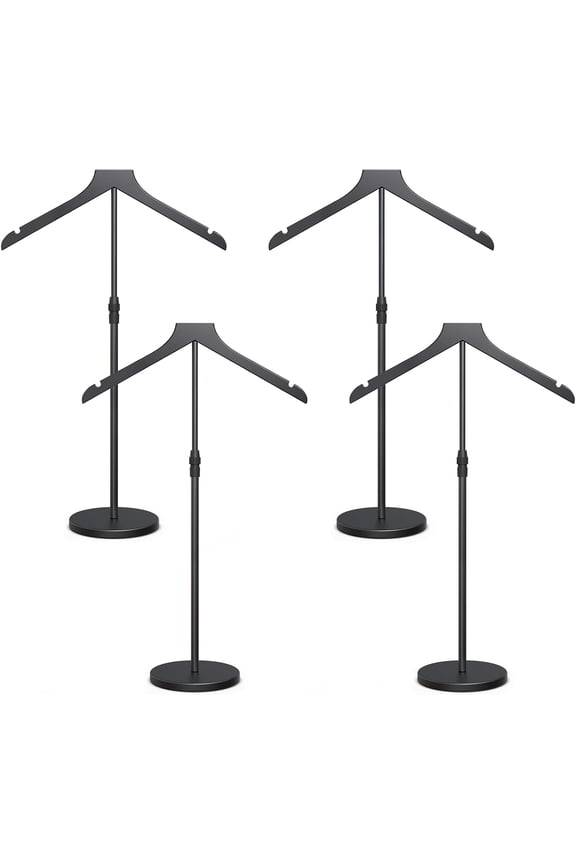 4 Pack Shirt Display Stand, 18-34 Inch Height Adjustable Mannequin Torso for Vendors Shop, More Stable Dress Form Mannequin Stand Clothes Rack, T Shirt Display Holder Jacket Coat Hanger