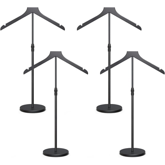 4 Pack Shirt Display Stand, 18-34 Inch Height Adjustable Mannequin Torso for Vendors Shop, More Stable Dress Form Mannequin Stand Clothes Rack, T Shirt Display Holder Jacket Coat Hanger