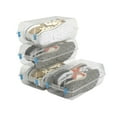 4 Pack Shoe Storage Box, Clear Plastic Stackable Shoe Boxes for Closet