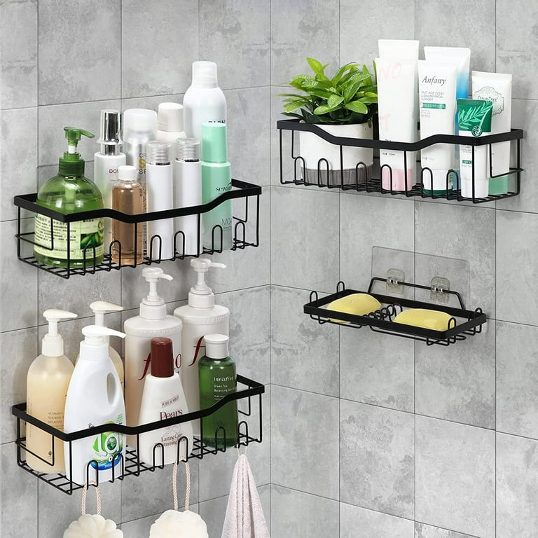 Fineget Large Shower Caddy Shelf Organizer Bathroom Kitchen Self Adhes