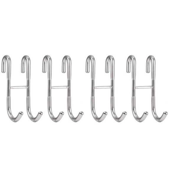 4 Pack Over Shower Glass Door Hook, 304 Stainless Steel Rack Hooks, Bathroom Frameless Drilling-Free Hanger, for Bathing Suits, Robe, Towel, Squeegee, Loofah, Shaver