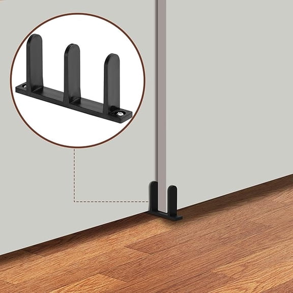 4 Pack Siding Closet Door Floor Guide-Universal ABS Sliding Door Bottom Guide Fit for 1-3/8" Thick Door-White Closet Door Guides for Cabinet Floor with Screws