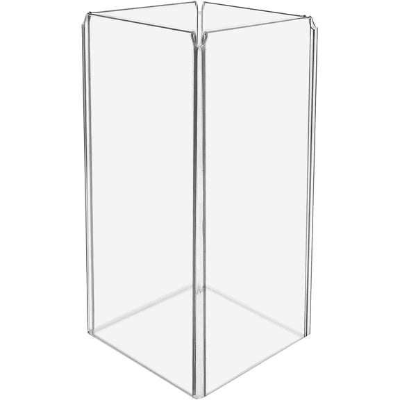 4 Pack Sign Holder 4 x 9 Inch Tabletop Menu Ad Display Counter Frame Clear Acrylic Table Tent Four Sides Advertisement Rack Card Holder for Restaurants Salons or Hotels by FASHENG
