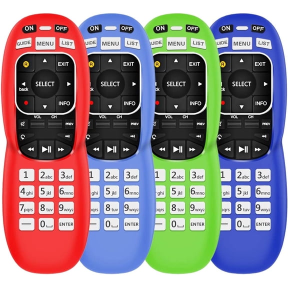 4 Pack Silicone Case for DirecTV RC73 Remote Control,Anti Slip Protective Controller Cover Replacement with Lanyard Compatible with DirecTV RC70,RC70H,RC71,RC71H,RC72,RC73B-Glow Blue,Glow Green