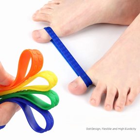 4 Pack Silicone Finger Resistance Bands, Textured Non-Slip Finger and Thumb Exerciser Bands for Hand Strength, Finger Extension, Toe Stretching, Grip Training and Daily Exercise