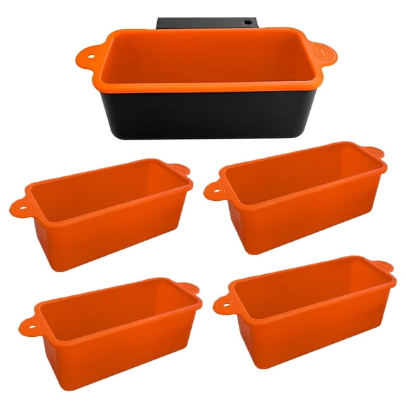 4 Pack Silicone Grease Cup Liners, Reusable Grill Grease Tray Liner Compatible with 36 28 22 17 Inch Griddle, Replacement for Aluminum Foil Drip Pans Accessories