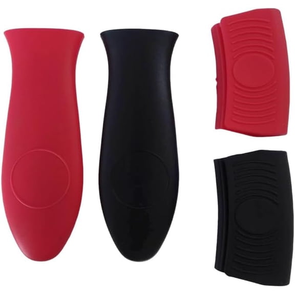 4-Pack Silicone Hot Handle Holders, Heat Resistant Pot Handle Covers & Grips with Non-Slip Design for Cast Iron, Metal, Fry Pan Cookware