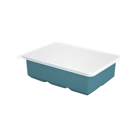 4-Pack Silicone Ice Cube Trays with Lids - Large Square Ice Molds for Cocktails, Stackable Leakproof Freezer Trays, BPA-Free Flexible Cube Maker for Bourbon & Drinks