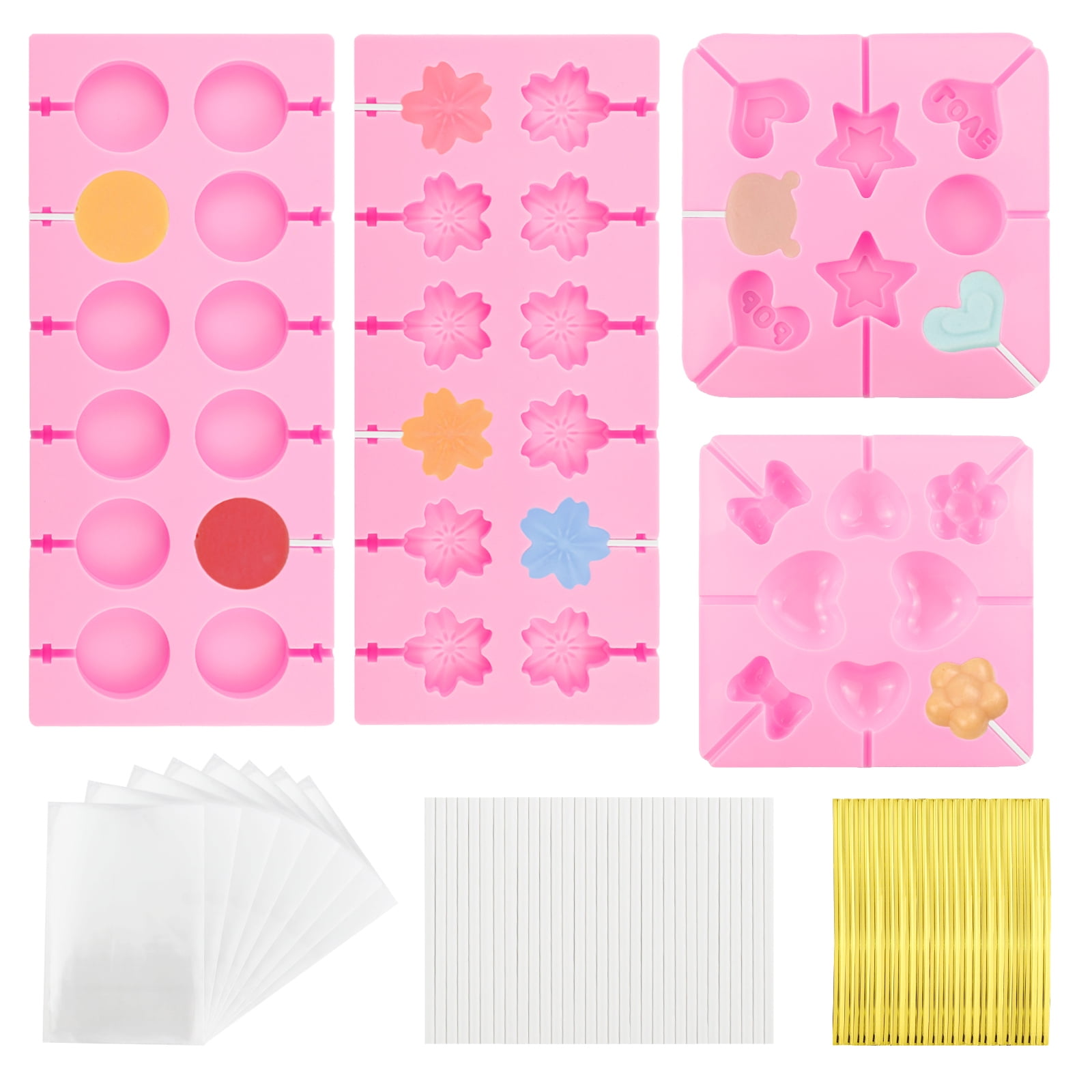 Silicone Lollipop Mold With 20 Sticks: Candy Chocolate Bonbon Tool - View #3