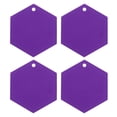 thumbnail image 1 of 4 Pack Silicone Trivet Mats, Hexagon Silicone Pad Hot Pad Pan Protectors Table Protector Heat Resistant Mat, Purple, 1 of 7