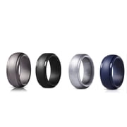 4 Pack Silicone Wedding Rings, Unisex Rubber Ring Bands for Sports and Daily Wear, TIKA