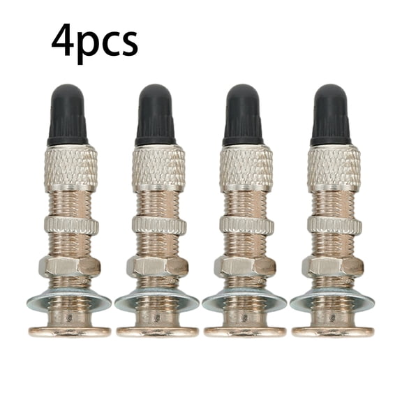 4-Pack Silver Zinc Alloy Tubeless Bike Valve Stems For Dunlop Woods English Valves, 14.5mm For Presta Replacement Parts For Bicycle Tire And Repair Tools