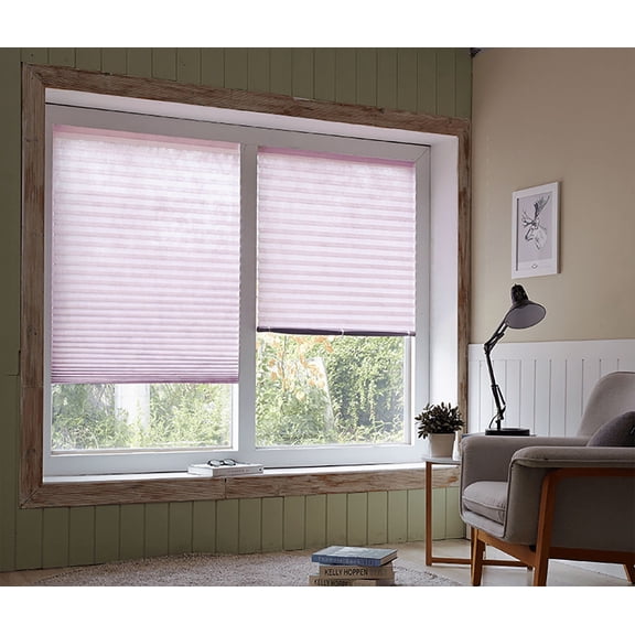 [4 Pack] Simple DYI Shades RV Blinds No Tools Easy Install Cordless Cellular Shades Window Blinds, Light Filtering Pleated Shades, Easy Cut, Made in Korea - Purple