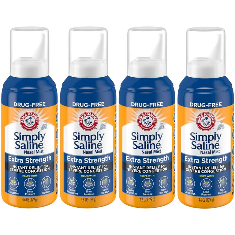Simply Saline 4 Pack - Adult Nasal Spray, Extra Strength for