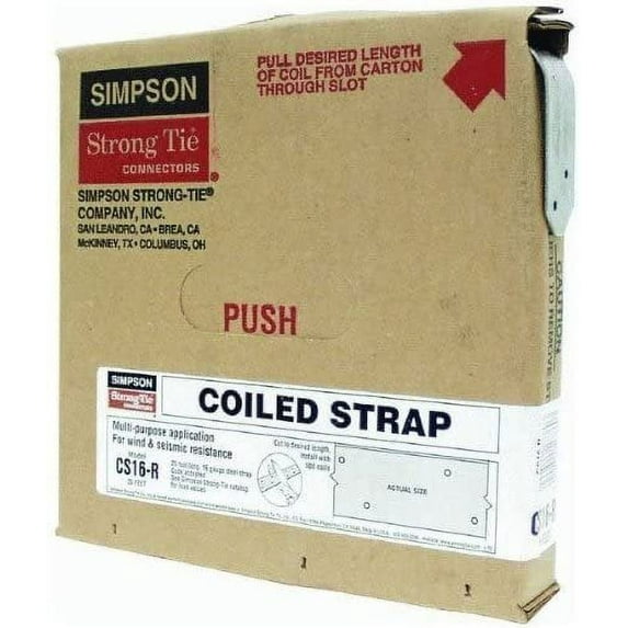 4 Pack Simpson Strong Tie CS16-R 16-Gauge Coiled Strap 1-1/4" x 25'