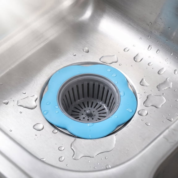 4 Pack Sink Drain Stopper(Multicolored), Flexible Plastic Sink Strainer Basket Easy Clean Drain Filter Traps Food Debris & Prevents Clogs