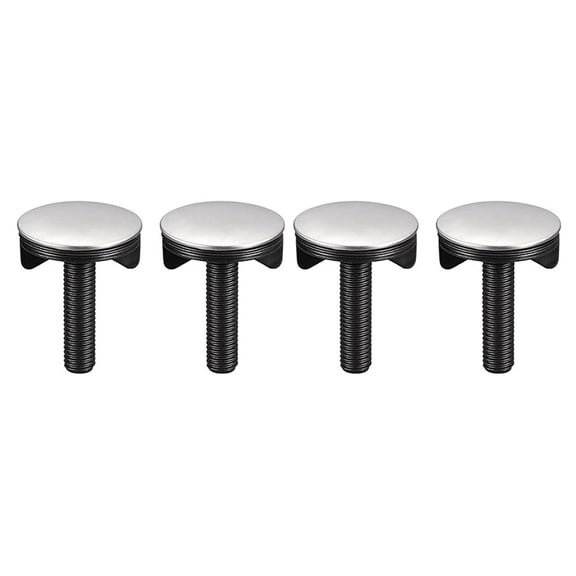 4-Pack Sink Hole Covers, Brushed Stainless Steel, 45x58mm, No Assembly Required