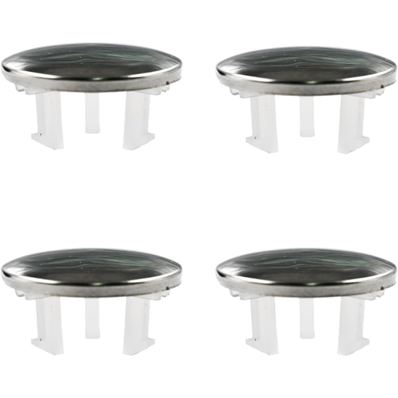 4 Pack Sink Overflow Covers, Single Layer Ring Round Hole Caps Insert Spares, Overflow Drain Cover Round Basin Cover for Home Shopping Malls Kitchen Bathroom, Silver