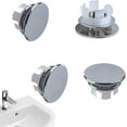 thumbnail image 1 of 4 Pack Sink Overflow Ring, Bathroom Kitchen Sink Basin Trim Overflow Cover Hole Insert Cap Chrome, 1 of 6