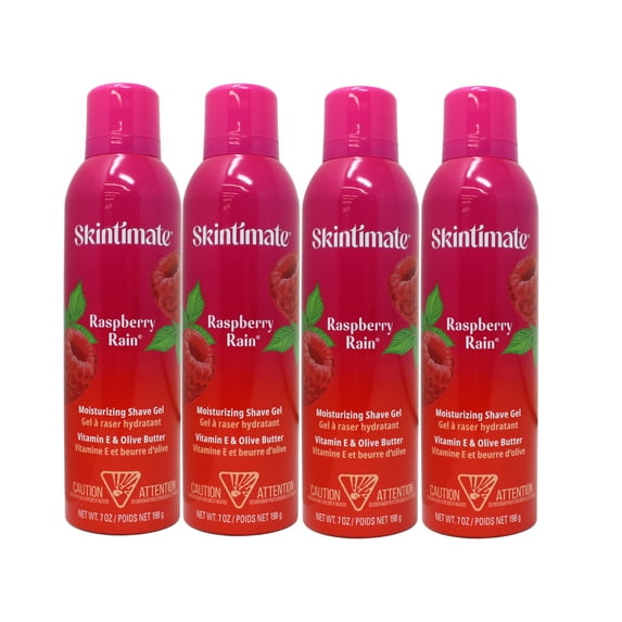 4 Pack Skintimate Signature Scents Shave Gel Raspberry Rain 7oz Each