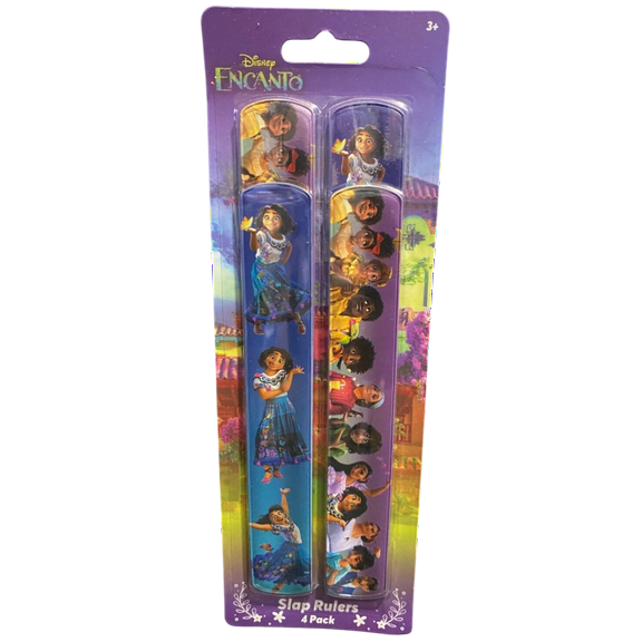4 Pack Slap Ruler Bracelet Fun Snap On Wristbands with 2 Designs, Party Favors, Teacher Rewards, Game Prizes, Gifts, Classic Slap Bracelets for Kids and Fans, 6.5 in Size, Multicolor