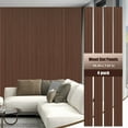 thumbnail image 1 of 4 Pack Slat Wall Panels 3D Wood Wall Panels Felt Backing, 7.87x94.48 inch Acoustic Panels Sound Absorbing, 3D Wall Panels Decoration for Interior Wall Decor, Sound Proof Felt Panels for Walls, Walnut, 1 of 7