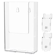4 Pack Slatwall Brochure Holder with Hanging Clear for 4 Inch Wide Trifolds and Pamphlets in Reception Areas Welcome Centers and Libraries