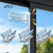 4 Pack Sliding Door Lock for Child Safety , Sliding Patio Door Lock for Child Proof, Glass Window Door Stopper for Childproof, Childproof Window Lock for Toddler Kids and Baby Proofing Clear