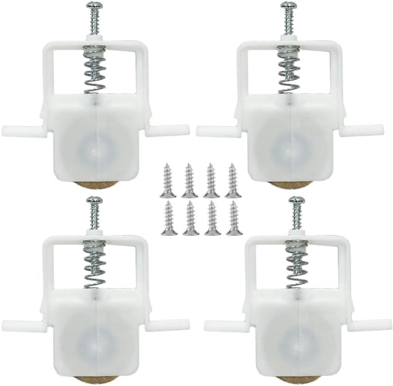 Sliding Screen Door Rollers – 4-Pack Smooth Operation Replacement Pulleys With Spring Tension, Fits Most Windows & Doors