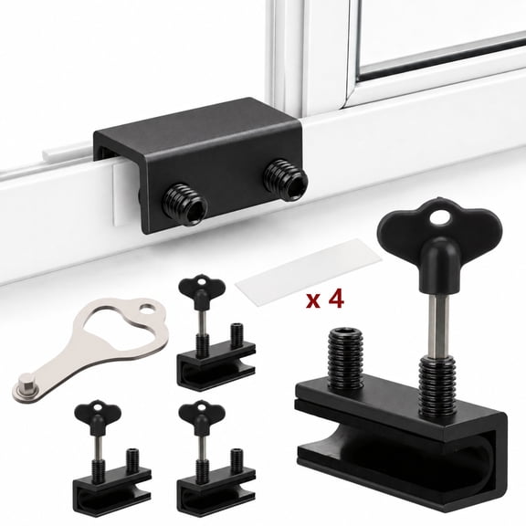 4 Pack Sliding Window Locks,Window Locks for Horizontal up&Down Sliding Home&Office,Black