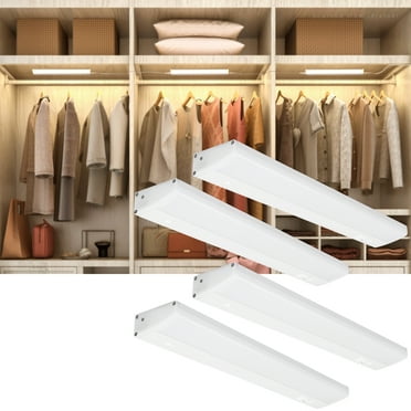 4 Pack Slim 12" LED Under Cabinet Lighting, Under Counter Light Fixtures, Plug-in, Linkable LED Cabinet Lights, 3000K Warm White (Included 1*Power Cord)