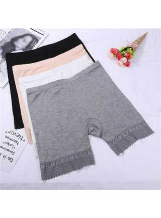 Women Satin Lace Pettipants Half Slips Bloomers Solid Color Shorts Safety  Pants Underwear Underpants 