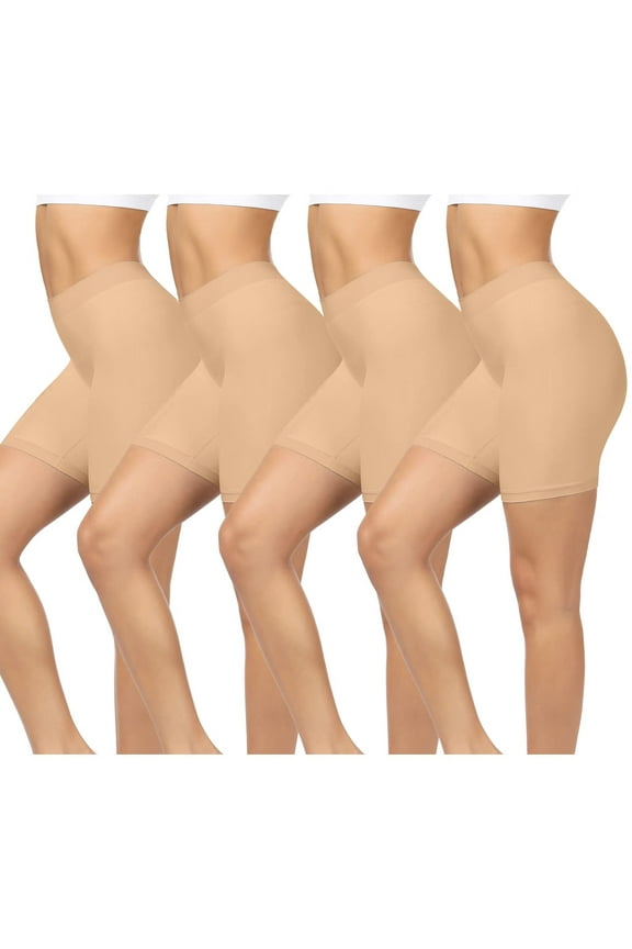 4 Pack Slip Shorts for Women Under Dress,Anti Chafing Seamless Smooth Boyshorts Buttlift Panties Boxer Briefs for Women