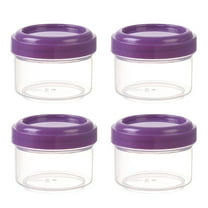 Small Food Storage Containers, 4 Pack 2 oz Freezer Storage Containers with Airtight Twist Top Lids, Leakproof, BPA Free, Microwave & Dishwasher Safe Takeout Container(Purple,1.8x1.6x1.4")