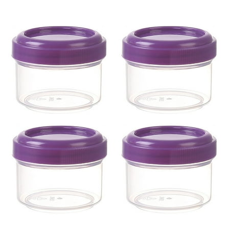 Small Food Storage Containers, 4 Pack 2 oz Freezer Storage Containers with Airtight Twist Top Lids, Leakproof, BPA Free, Microwave & Dishwasher Safe Takeout Container(Purple,1.8x1.6x1.4")
