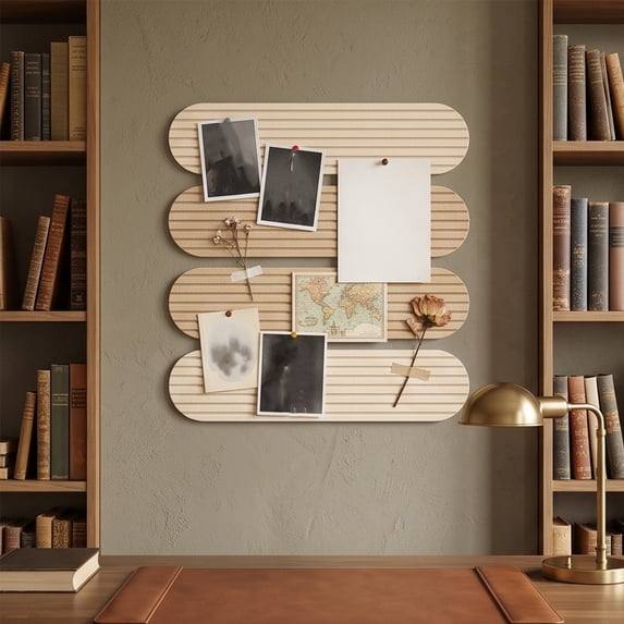 4 Pack Small Cork Board for Wall Alternative Felt Strip Board 24'' x 8'' Felt Pin Boards with Adhesive Bar Strips Bulletin Boards for Home Office Photo Decor