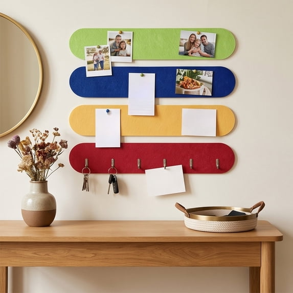 4 Pack Small Cork Board for Wall Felt Boards Boho Decorative Bulletin Boards for Home Office Photo Decor