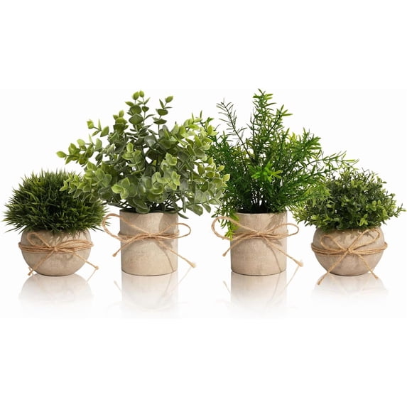 4 Pack Small Fake Plants for Bathroom Decor, Artificial Plants Indoor ...