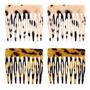 4 Pack Small French Side Hair Combs for Women, 2.1 Inch Decorative Cellulose Acetate Hair Clips for Updos and Twist Hairstyles