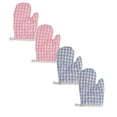 thumbnail image 1 of 4-Pack Small Heat-Resistant Oven Mitts, 2 Pink + 2 Blue, Heat Resistant Up to 450°F, Ideal for Crafting & Cooking, Assorted, By Preplabs, 1 of 7