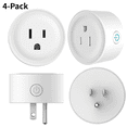thumbnail image 1 of 4 Pack Smart Plugs Wi-Fi Outlet 4 Pack Work with Alexa/Google Home/Smart Life Timer ON/Off Plug Schedule Built-in App Mini Wireless Socket No Hub Required, 1 of 7